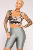 Curves For Days Biker Shorts - Silver