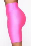 Nova Bae-sic Biker Short In Glossy Fabric - Neon Pink