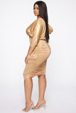 Owning The Night Mini Dress - Gold