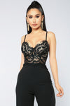 Roof Top Date Lace Jumpsuit - Black