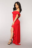 Chasin' Love Ruffle Dress - Red