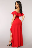 Chasin' Love Ruffle Dress - Red