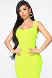 Mulberry Street Maxi Dress - Neon Lime