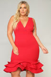 Dates With Babe Ruffle Dress - Red