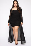 Lilian Ruched Dress Set - Black