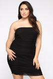 Lilian Ruched Dress Set - Black