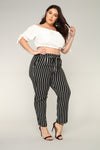 Jacklyn Stripe Pants - Black/White