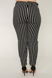 Jacklyn Stripe Pants - Black/White