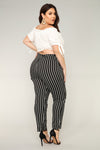 Jacklyn Stripe Pants - Black/White