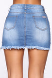 Beach Bum Mini Skirt - Medium Wash