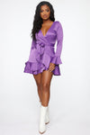 Sweet Like Me Ruffle Dress - Purple