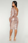 Fiona Sequin Dress - Champagne