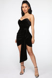 Sweet Revenge Velvet Mini Dress - Black