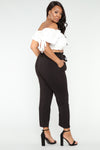 Classic Paper Bag Waist Pants - Black