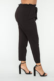 Classic Paper Bag Waist Pants - Black