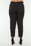 Classic Paper Bag Waist Pants - Black