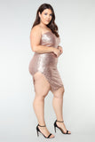 Fiona Sequin Dress - Champagne