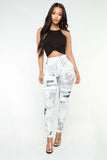 Cyane High Rise Leggings - Black/White