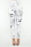 Cyane High Rise Leggings - Black/White