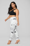 Cyane High Rise Leggings - Black/White