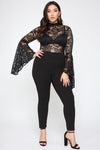 Fame Monster Lace Jumpsuit - Black
