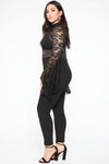 Fame Monster Lace Jumpsuit - Black