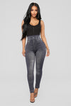 Larissa Denim Print Leggings - Black