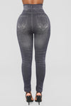 Larissa Denim Print Leggings - Black