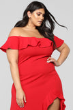 Chasin' Love Ruffle Dress - Red