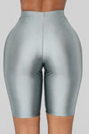 Curves For Days Biker Shorts - Silver
