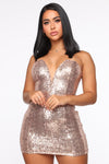 Dazzled At The Sight Of Me Dress Set - Rose Gold