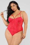 Somebody To Love Lace Teddy - Red