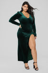 Love Sex Magic Velvet Dress - Hunter