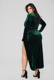 Love Sex Magic Velvet Dress - Hunter