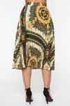 In The End Pleated Midi Skirt - Black/Gold