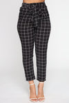 Bad Decisions Tie Waist Pants - Black/White