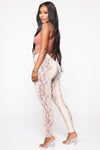 Shed Your Skin Snake Print Leggings - Pink