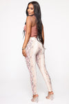 Shed Your Skin Snake Print Leggings - Pink