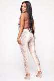 Shed Your Skin Snake Print Leggings - Pink