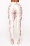 Shed Your Skin Snake Print Leggings - Pink