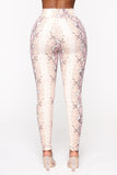 Shed Your Skin Snake Print Leggings - Pink