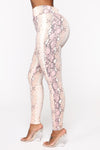 Shed Your Skin Snake Print Leggings - Pink