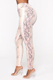 Shed Your Skin Snake Print Leggings - Pink