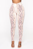 Shed Your Skin Snake Print Leggings - Pink