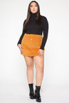 On My Level Corduroy Mini Skirt - Mustard