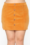 On My Level Corduroy Mini Skirt - Mustard