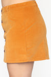 On My Level Corduroy Mini Skirt - Mustard