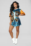 Play Of The Week Tunic Dress - Orange Combo
