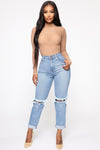 Walk This Way Boyfriend Jeans - Medium Blue Wash