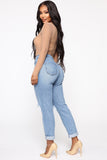 Walk This Way Boyfriend Jeans - Medium Blue Wash